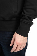 Herren Sweatjacke mit elastischen Ärmelbündchen und Taille in Schwarz