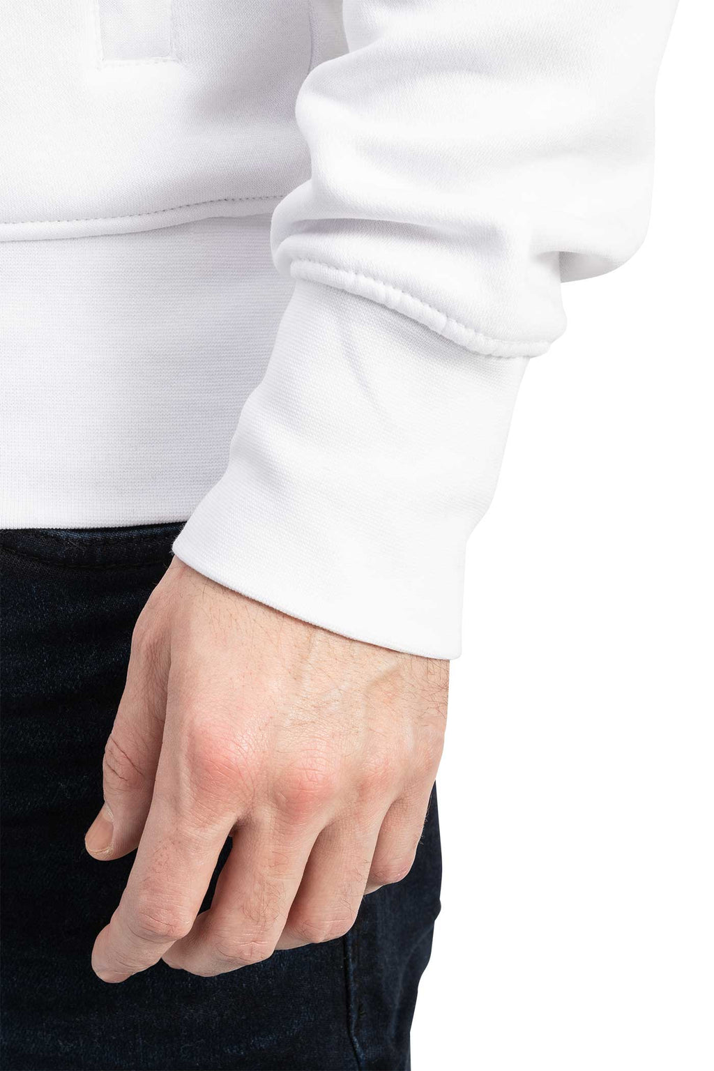 Herren Sweatjacke mit elastischen Ärmelbündchen und Taille in Weiß