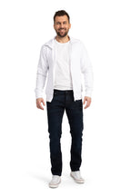 Herren Sweatjacke mit Reißverschluss in großen Größen in Weiß