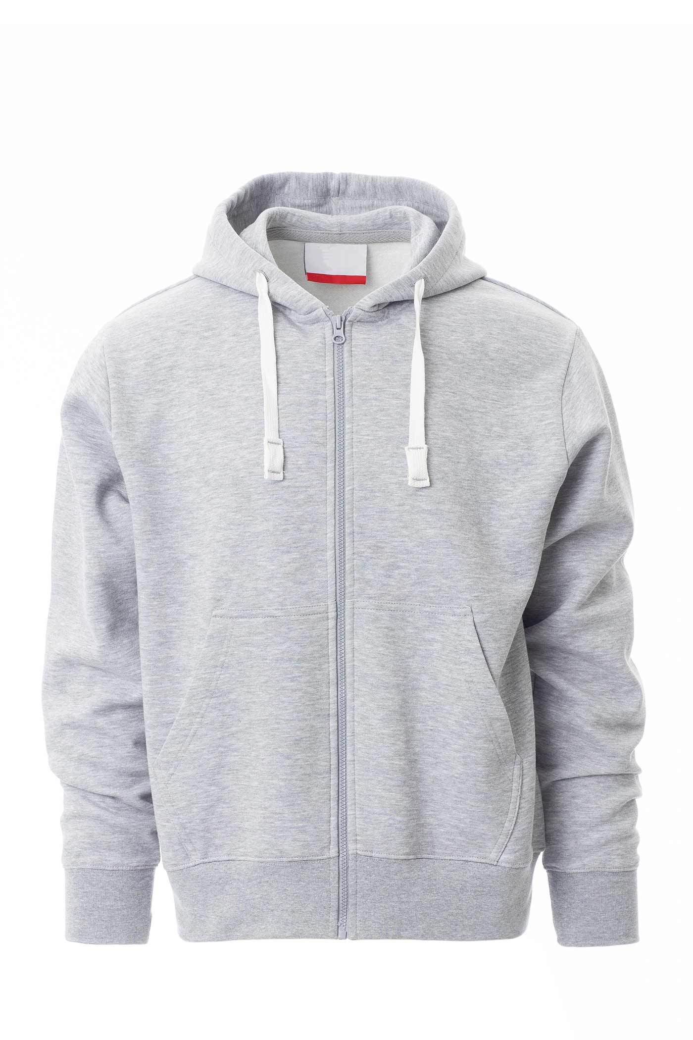 Herren Sweatjacke mit Seitentaschen und Kapuze in Grau