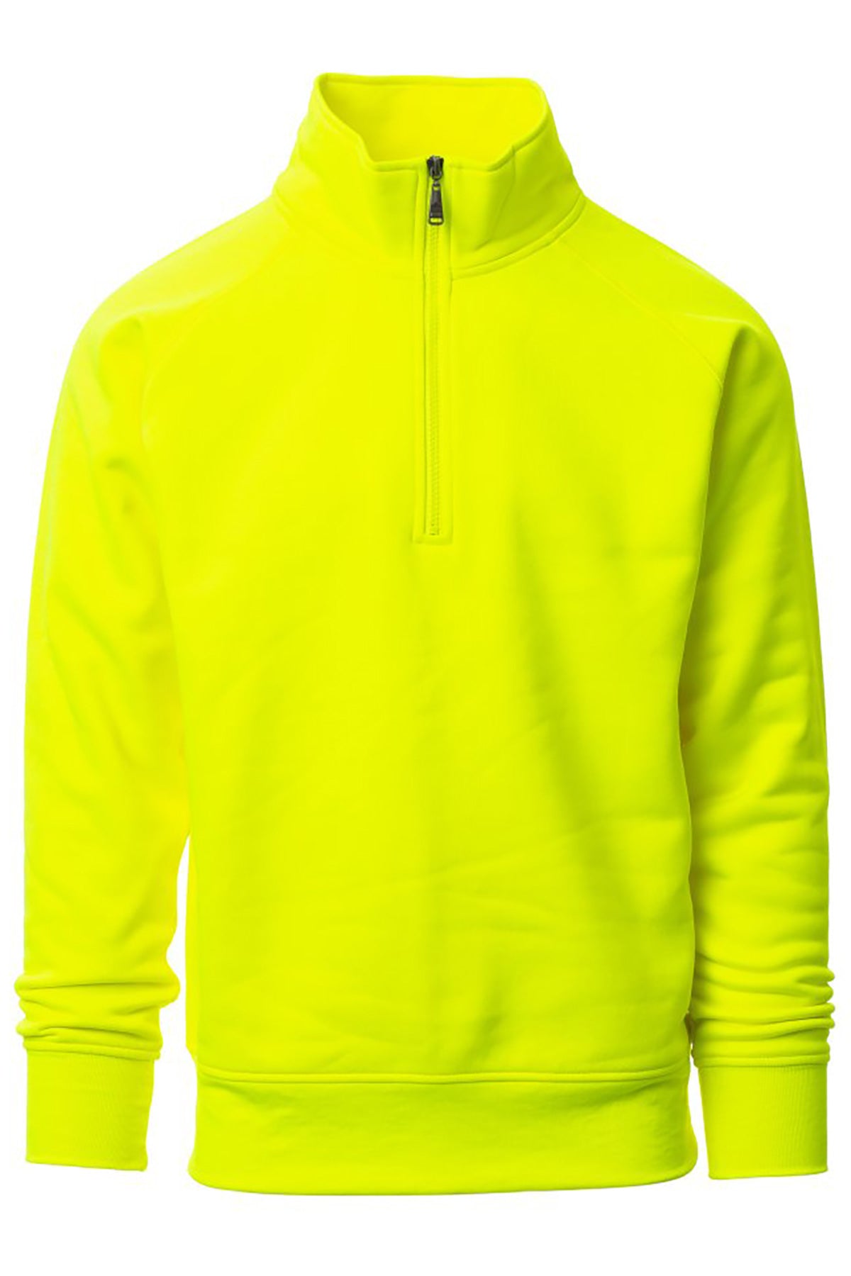 Herren Halfzip Pullover mit Stehkragen in Neongelb