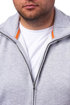 Männer Arbeitsjacke aus Stoff in Grau meliert