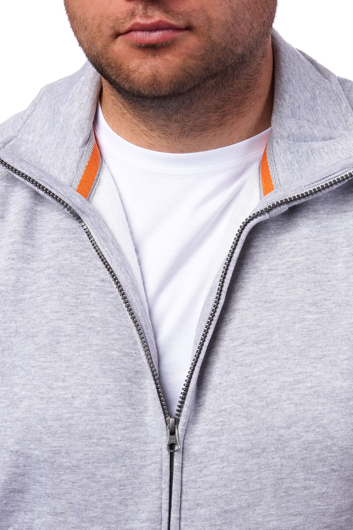 Männer Arbeitsjacke aus Stoff in Grau meliert