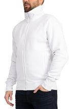Herren Sweatjacke mit Stehkragen in Weiß