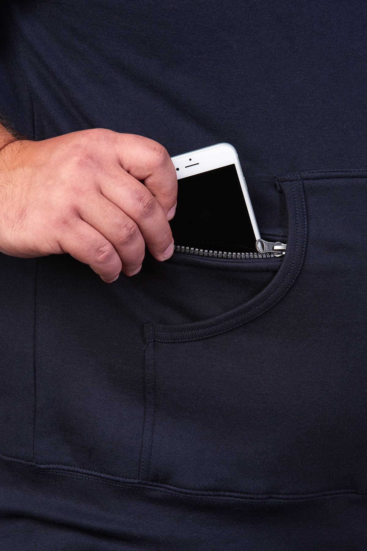 Herren Sweatjacke mit sicherem Handyfach