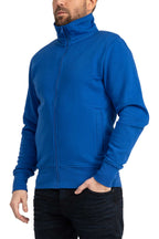 Herren Sweatjacke mit Stehkragen in Blau