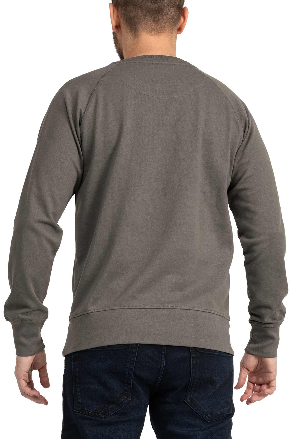 Herren leichter Pullover mit Feinripp aus Baumwolle in Anthrazit