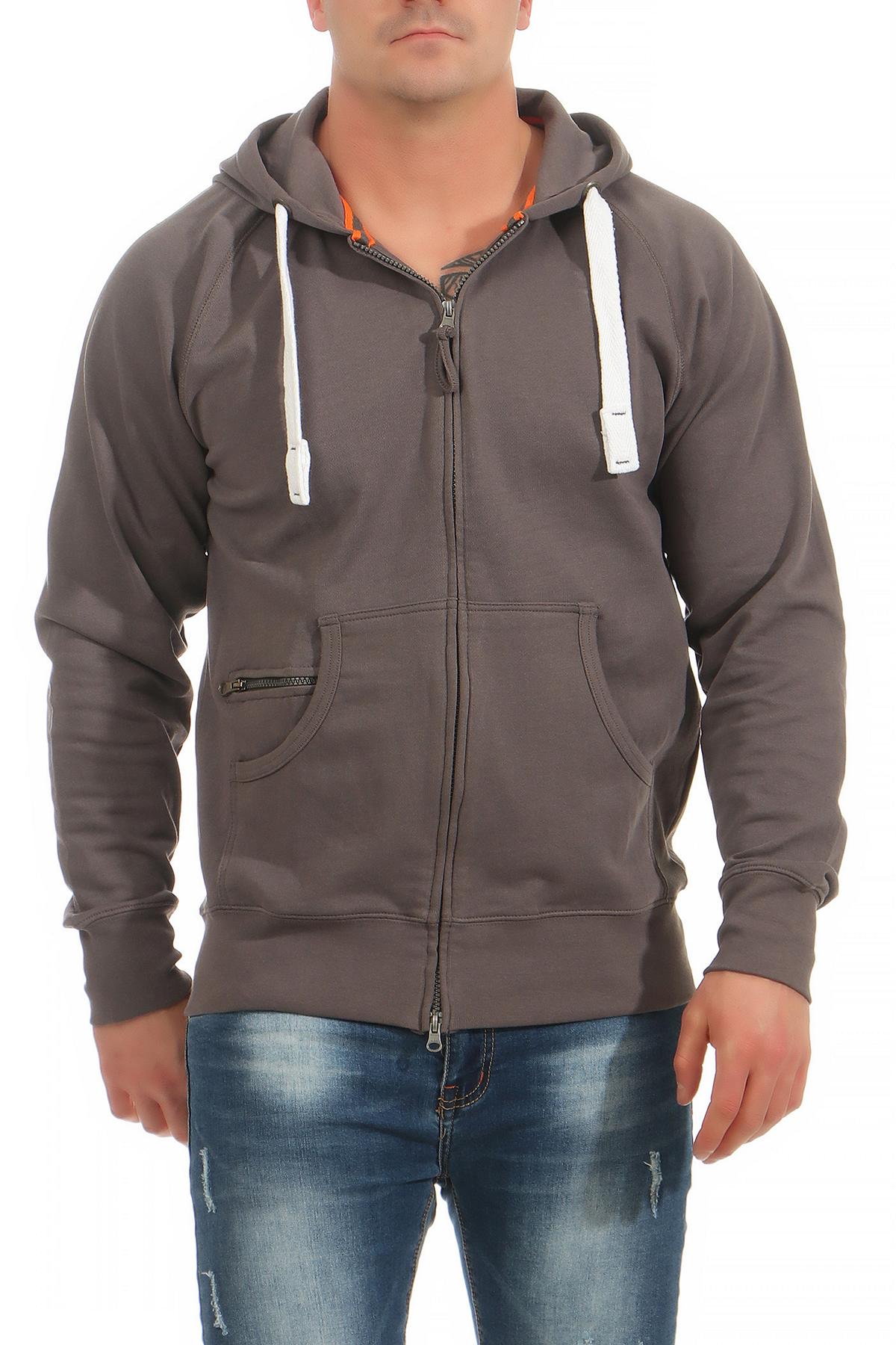 Herren Sweatjacke aus Baumwollmischung in Anthrazit