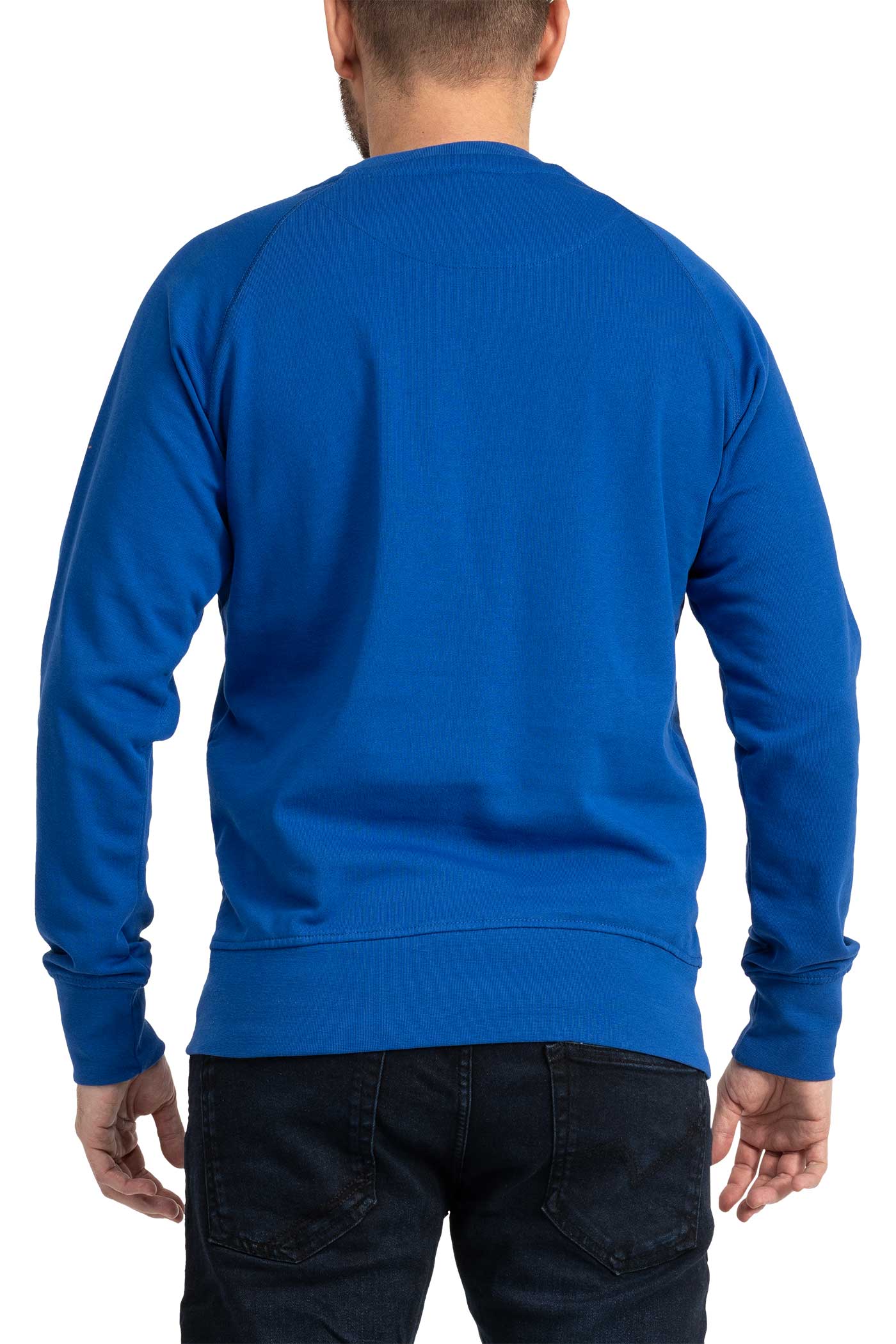 Herren leichter Pullover mit Feinripp aus Baumwolle in Blau