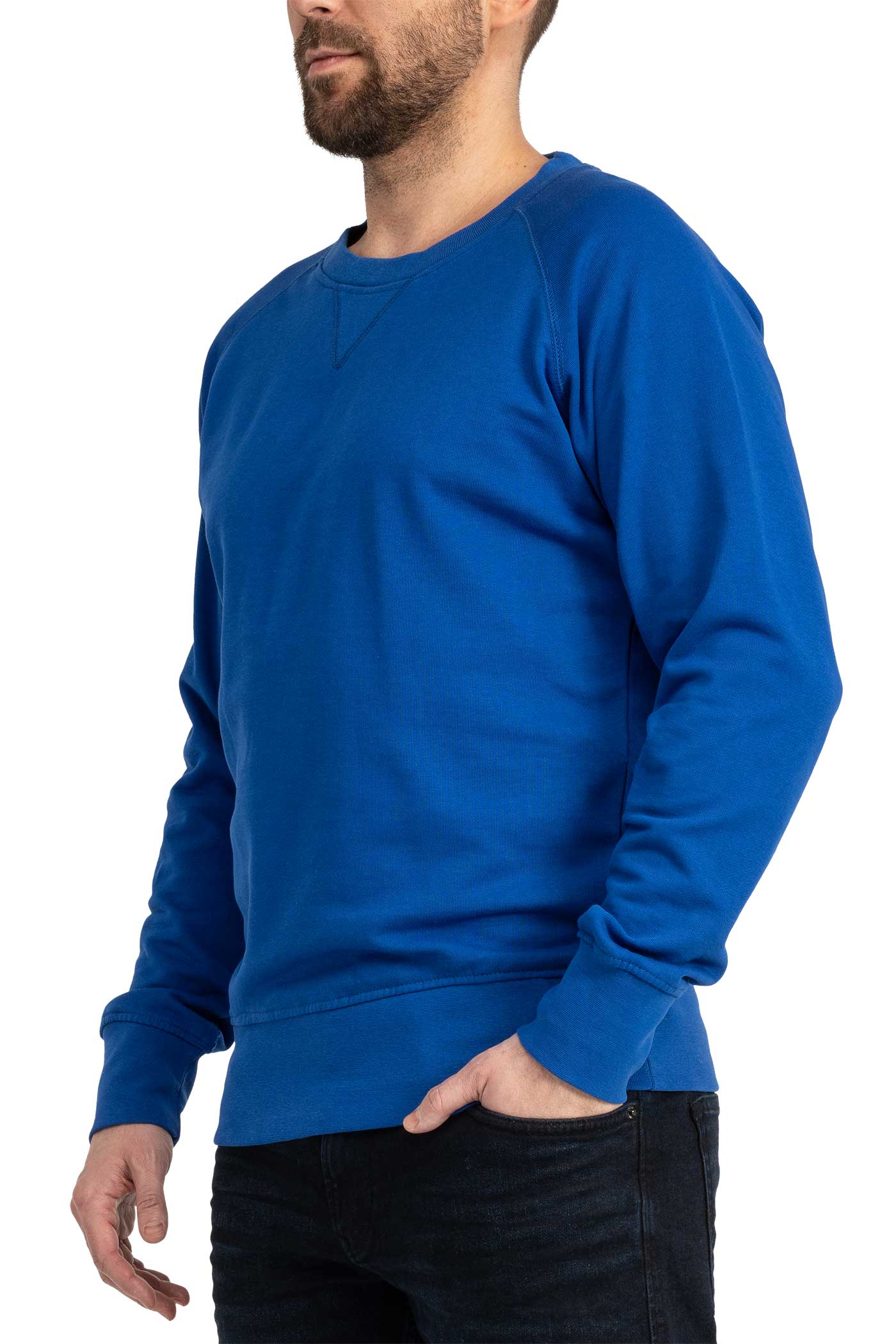 Herren Sweatshirt für den Sommer mit Feinripp in Blau