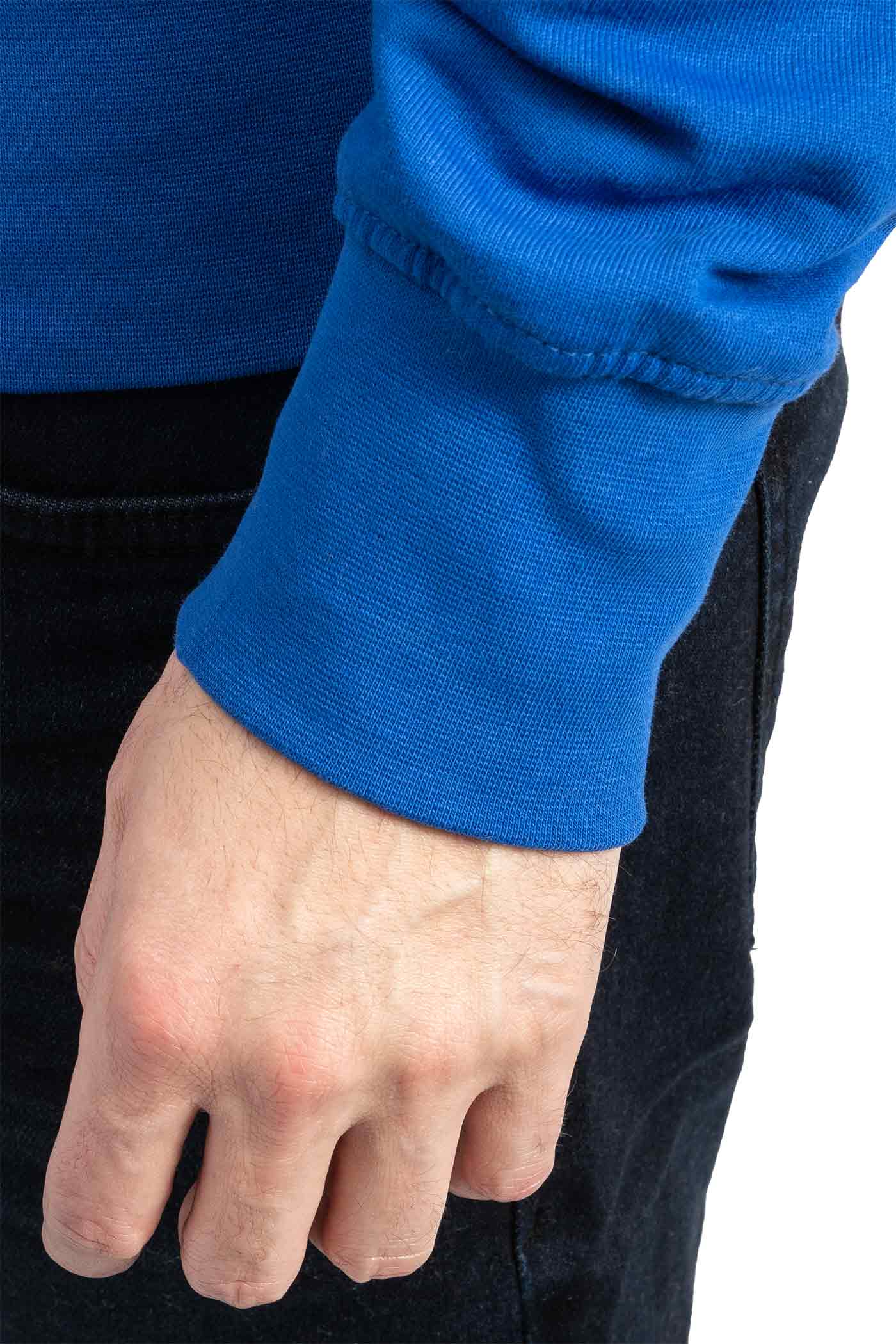 Herren Sweatshirt mit elastischer Taille und Ärmelbündchen in Blau