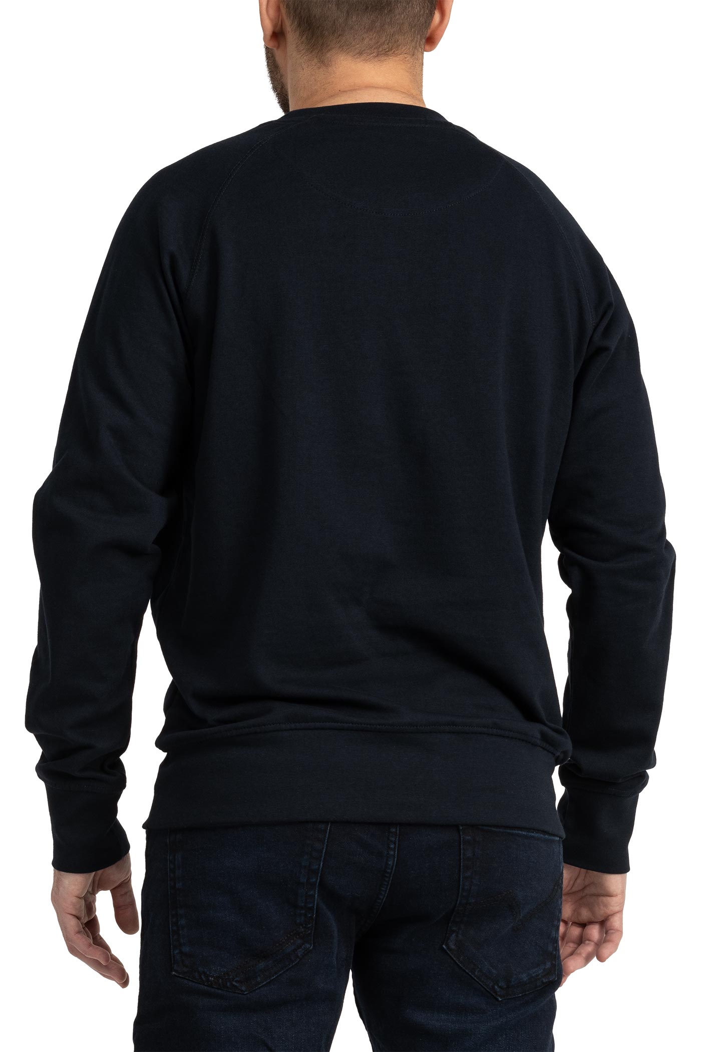 Herren leichter Pullover mit Feinripp aus Baumwolle in Dunkelblau