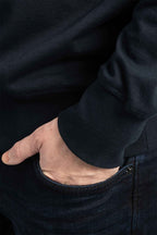 Herren Sweatshirt mit elastischer Taille und Ärmelbündchen in Dunkelblau
