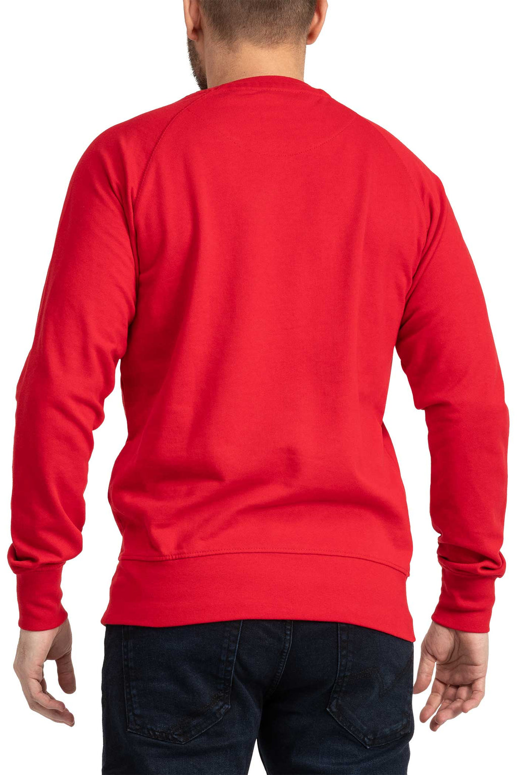 Herren leichter Pullover mit Feinripp aus Baumwolle in Rot