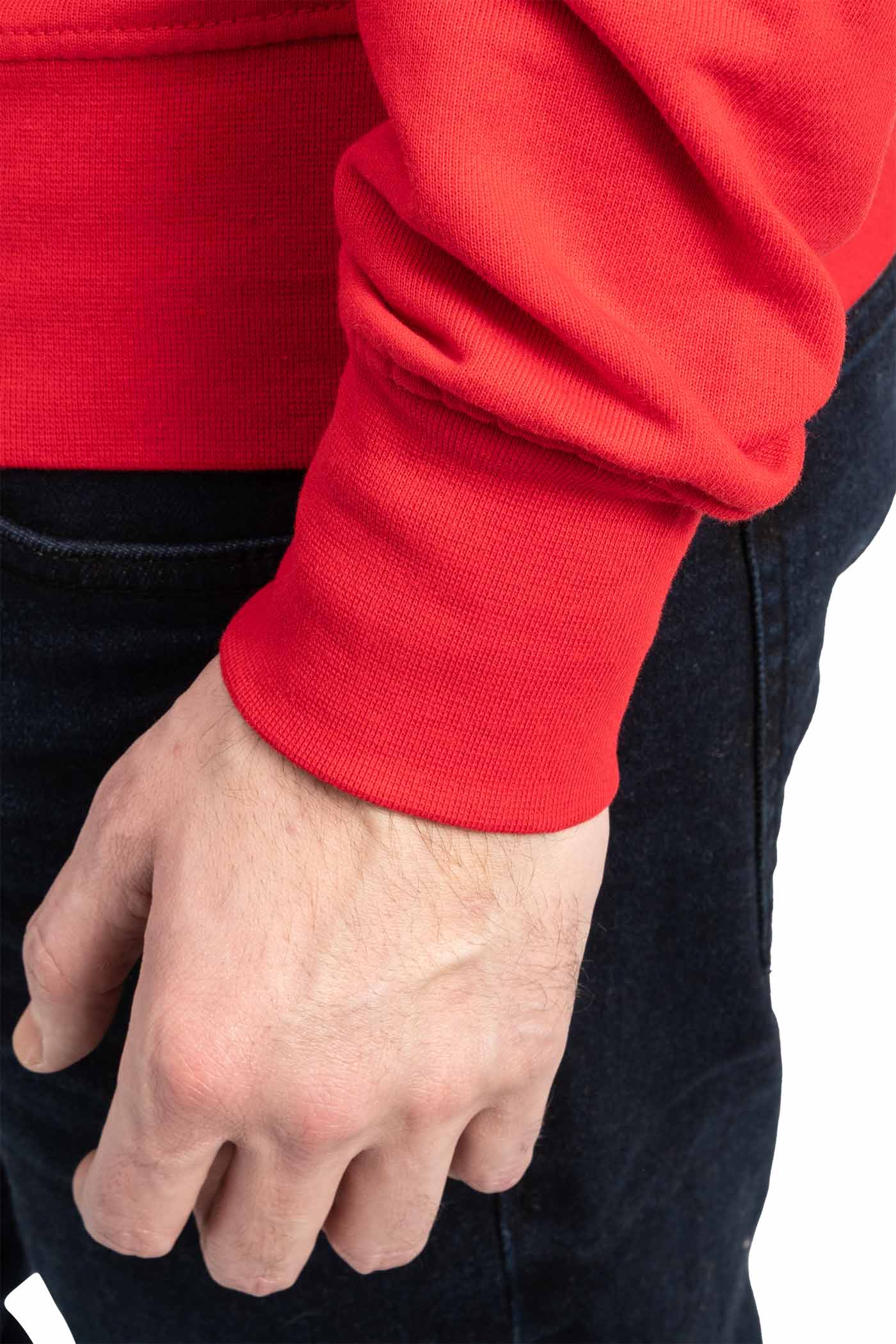 Herren Sweatshirt mit elastischer Taille und Ärmelbündchen in Rot