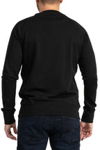 Herren leichter Pullover mit Feinripp aus Baumwolle in Schwarz