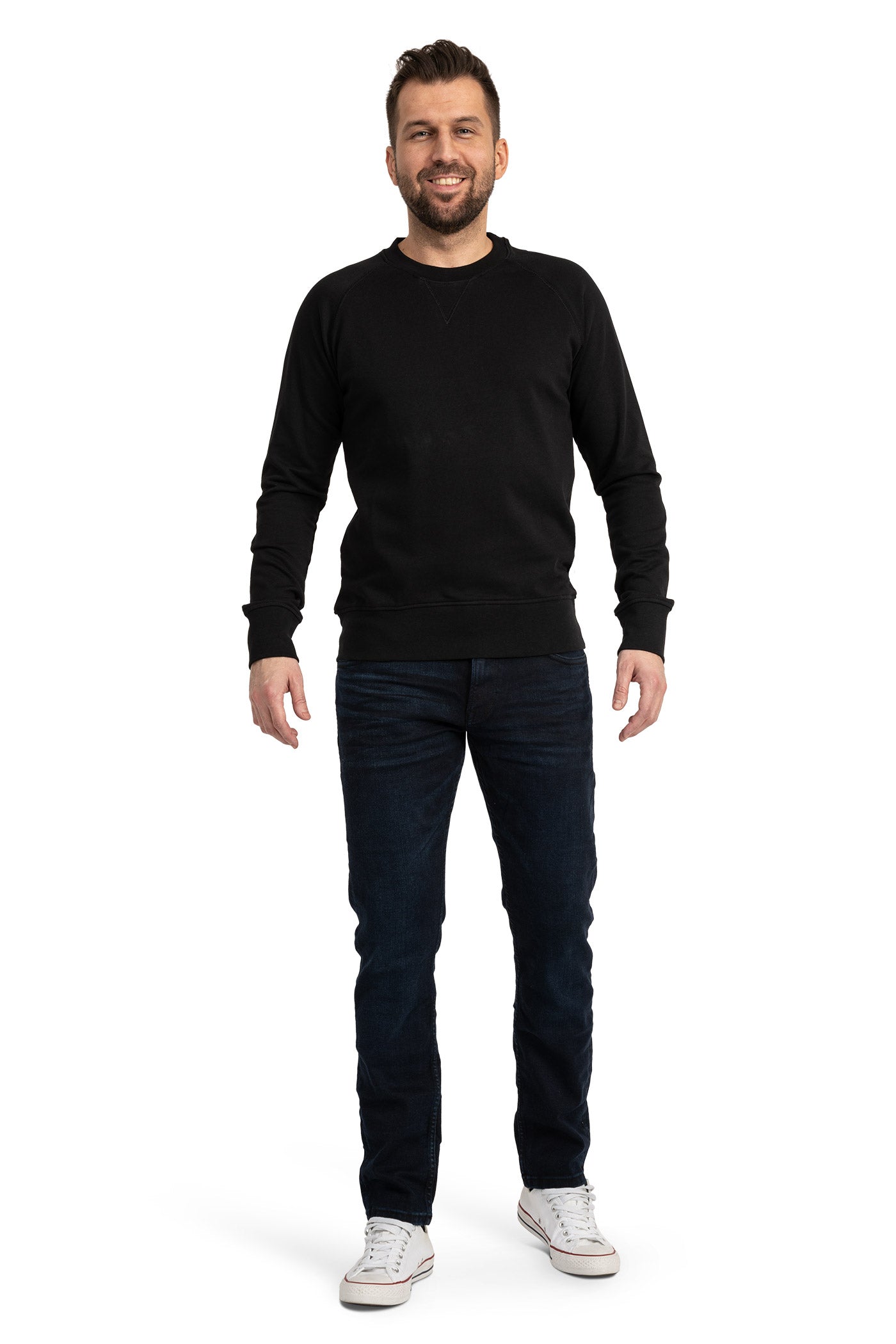 Herren leichtes Sweatshirt mit hoher Qualität in Schwarz