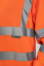 herren sweatshirt mit Reflexstreifen Warnschutz in Orange