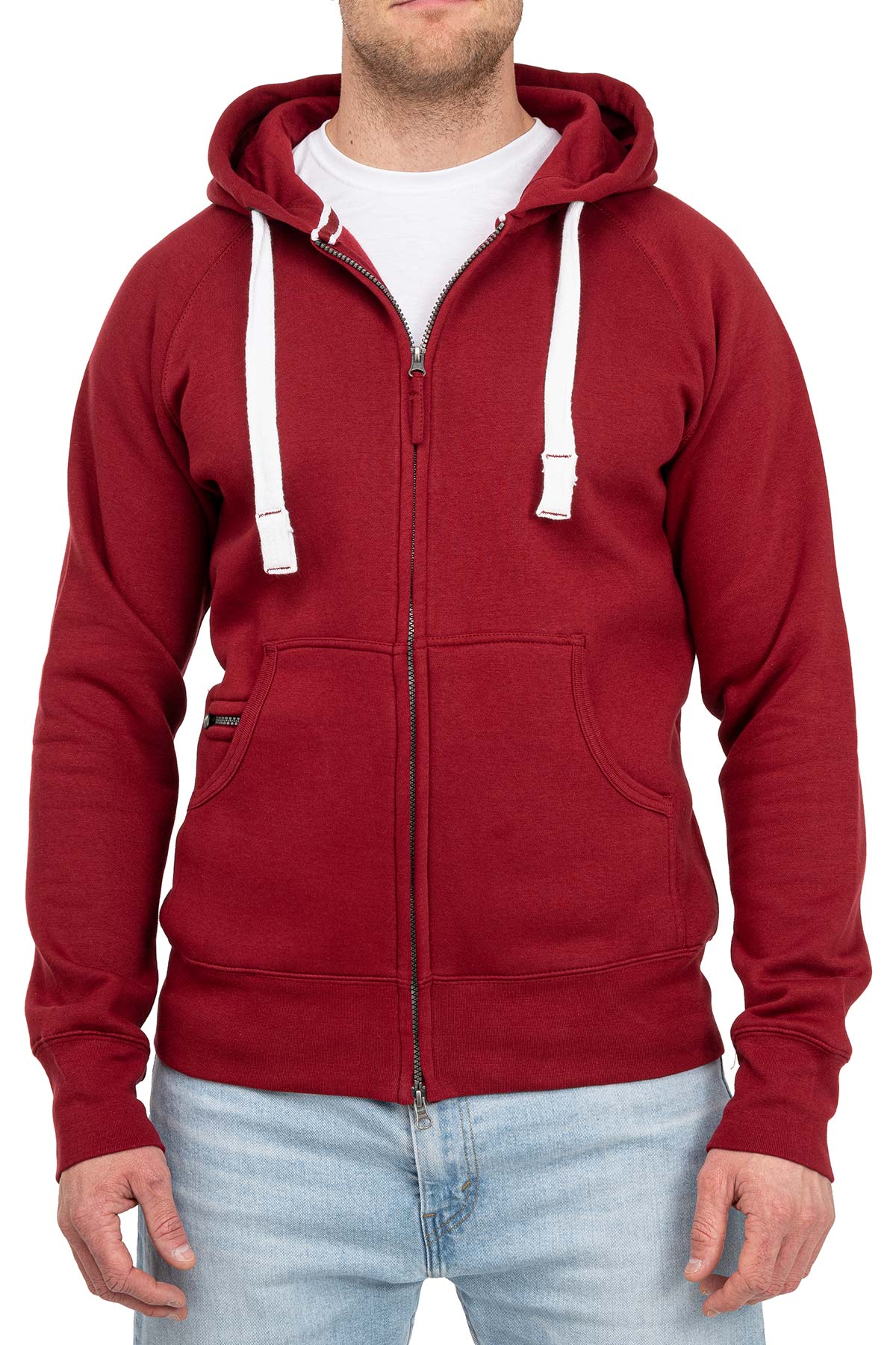 Herren Sweatjacke in großen Größen in Bordeaux
