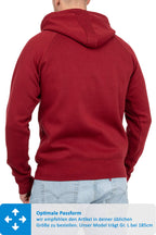 Sweatjacke Herren mit Kapuze in Bordeaux