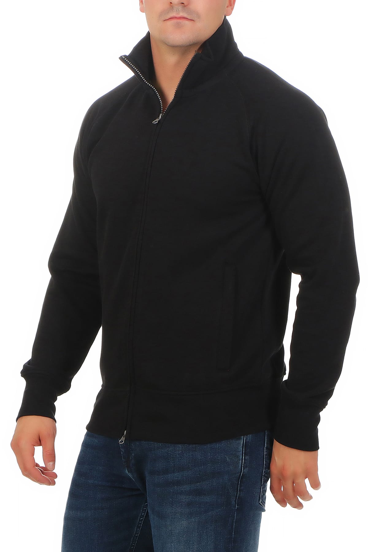 Sweatjacke für Männer Basic in Schwarz