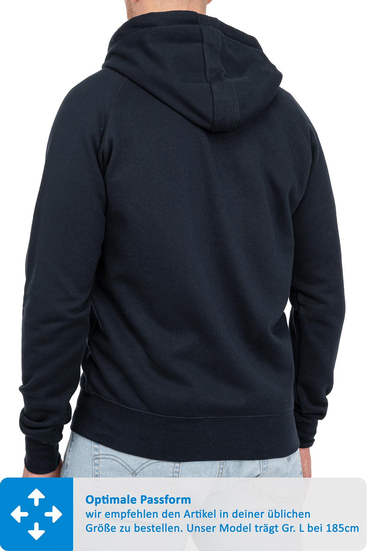 Sweatjacke Herren mit Kapuze in Dunkelblau