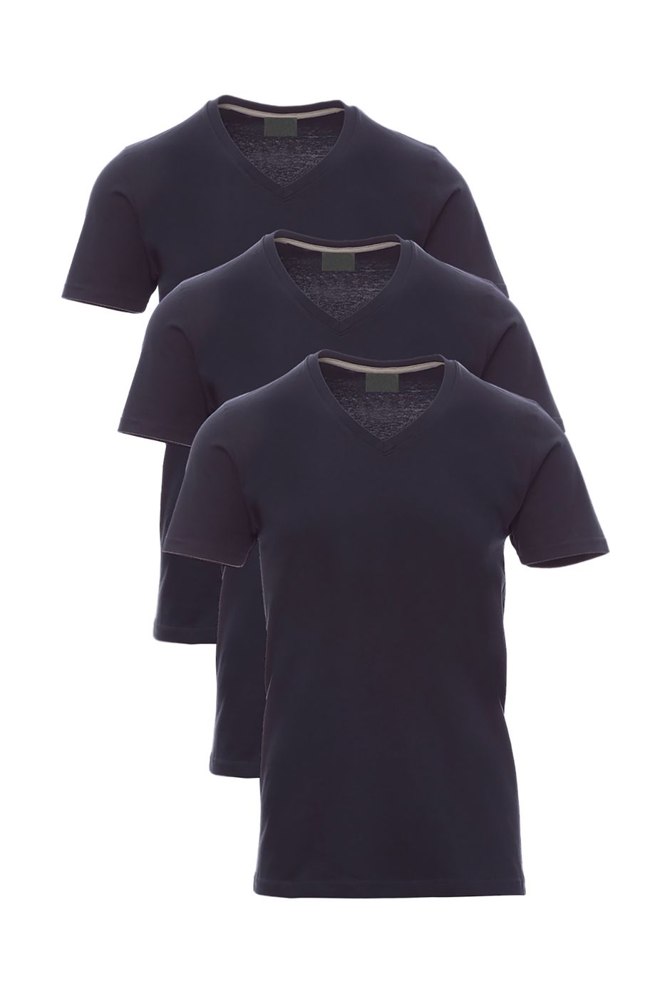 Herren T-Shirt 3er Pack Basic mit V-Ausschnitt in Dunkelblau