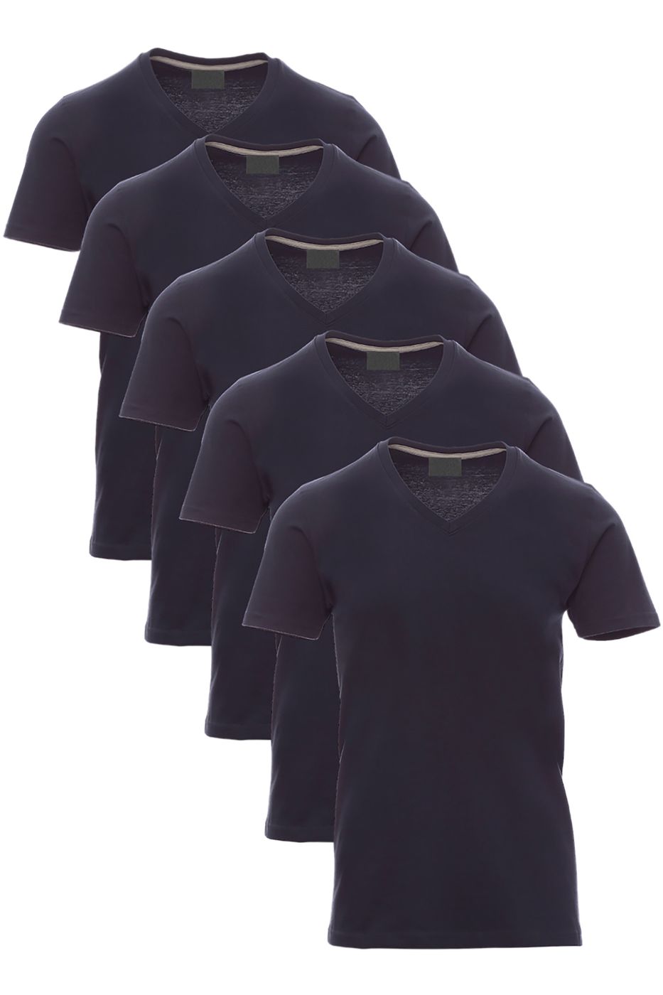 Herren T-Shirt 5er Pack mit V-Ausschnitt Basic einfarbig Dunkelblau