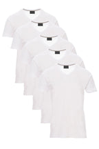 Herren T-Shirt 5er Pack mit V-Ausschnitt Basic einfarbig Weiss