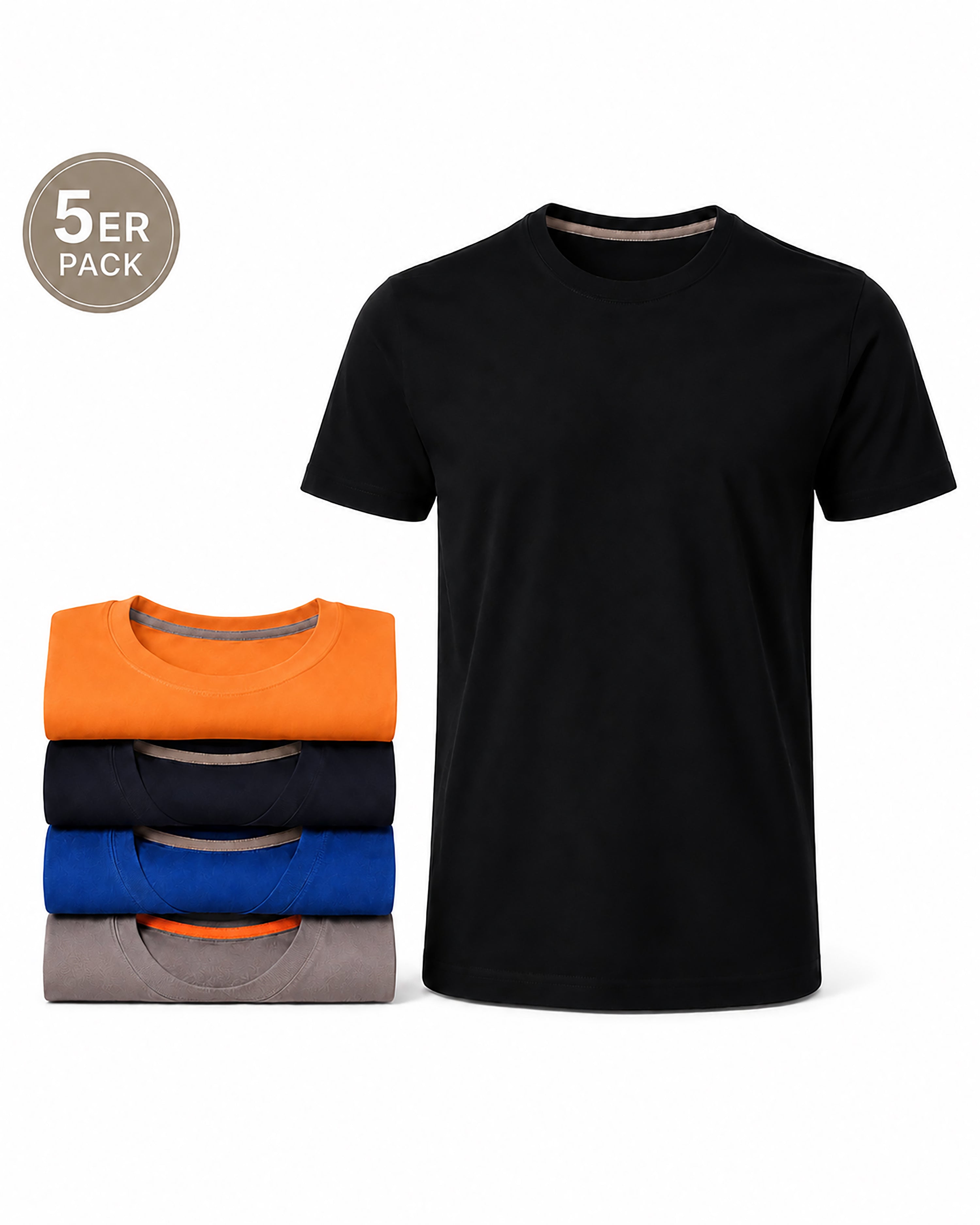 Herren T-Shirt 5er Pack Baumwolle – Sunset