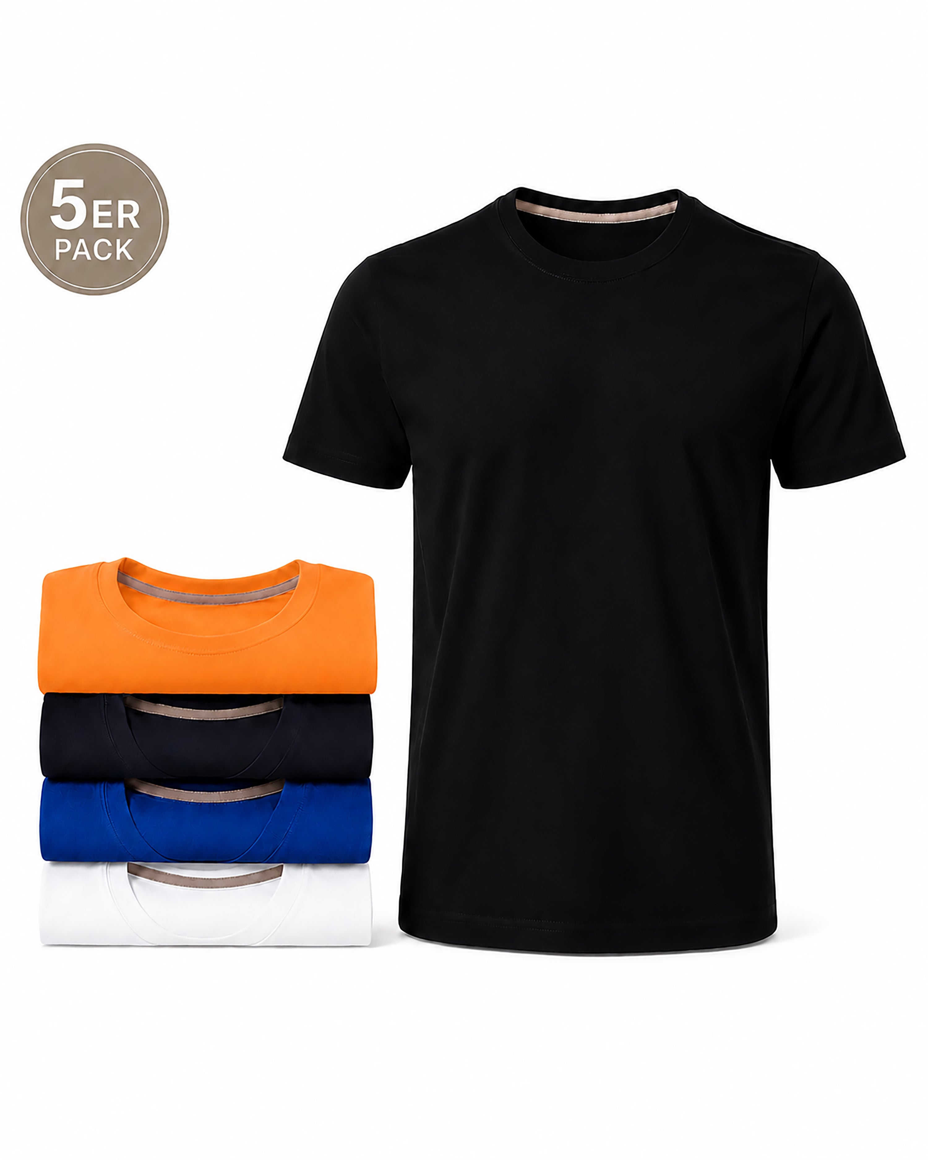 Herren T-Shirt 5er Pack Baumwolle – Sunset