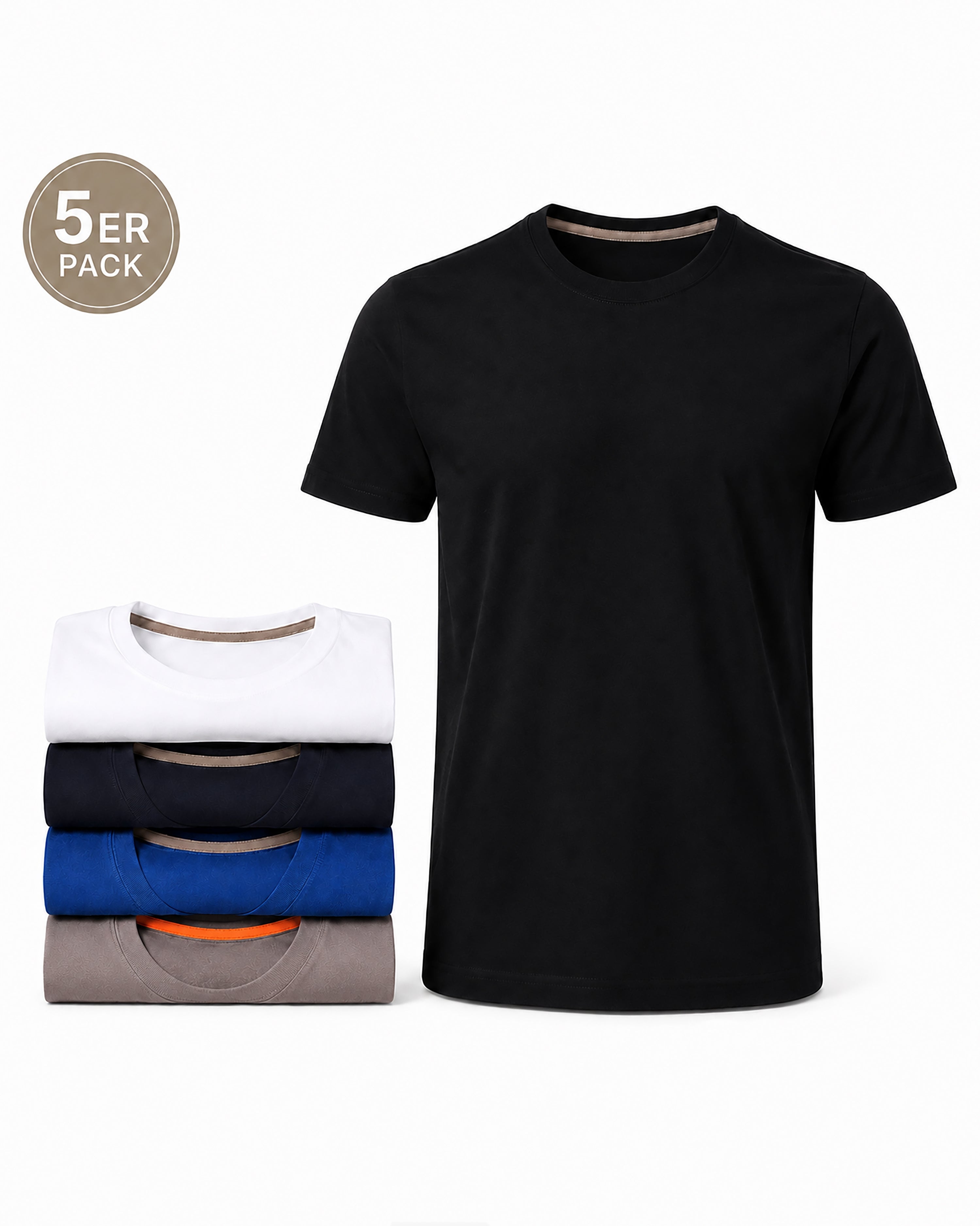 Herren T-Shirt 5er Pack Baumwolle – Sunset