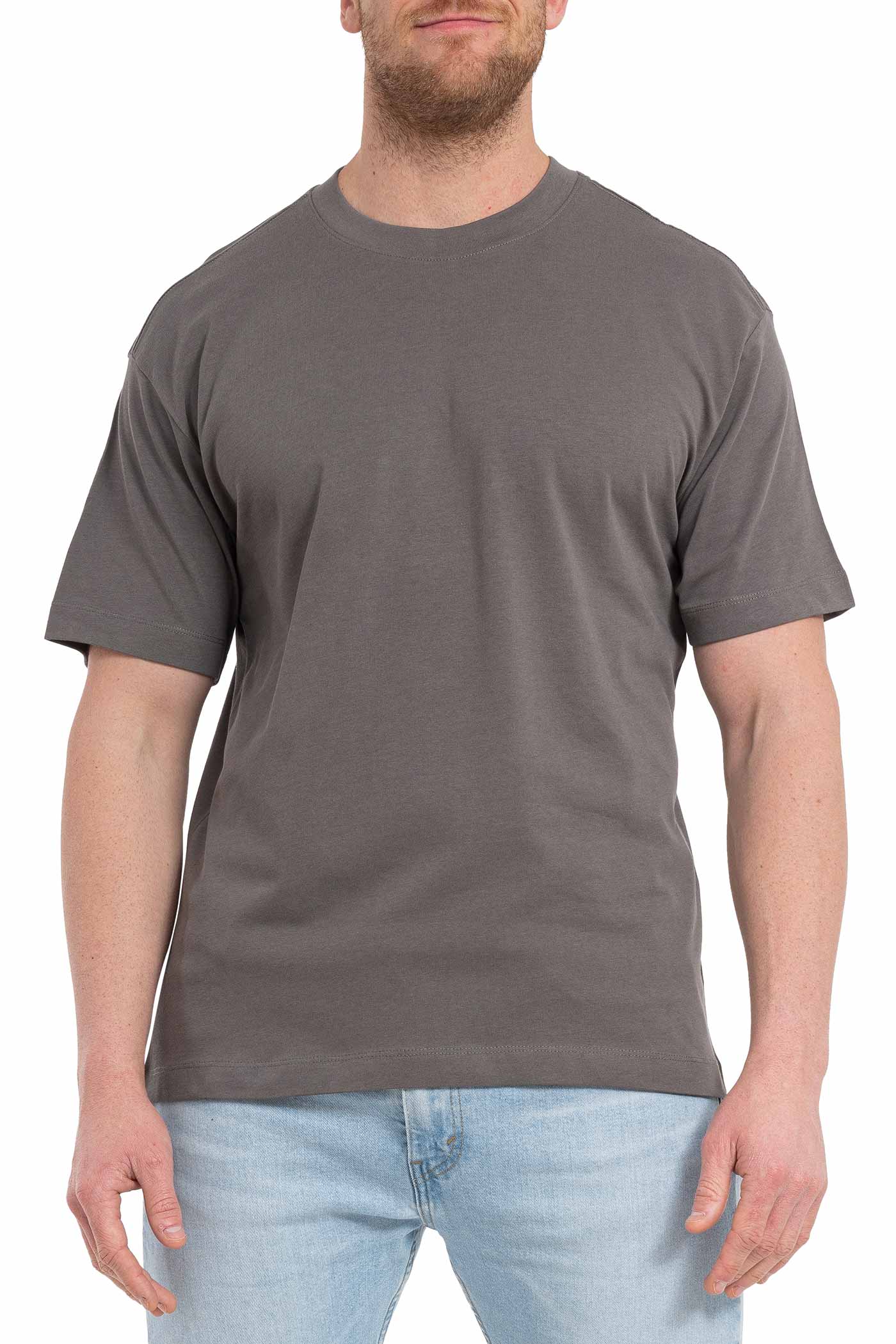 Herren T-Shirt Basic mit Rundhalsausschnitt in Anthrazit