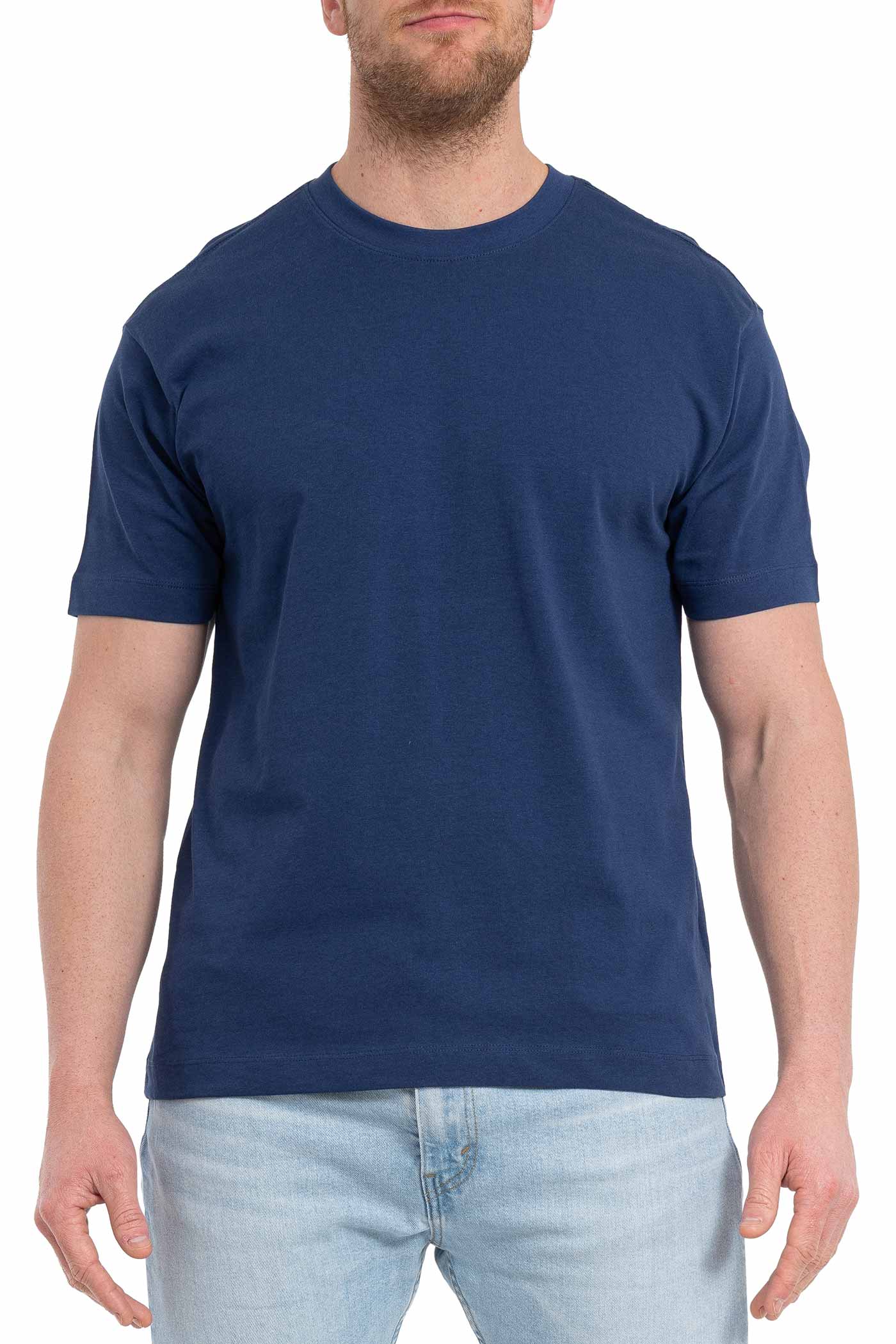 Herren T-Shirt Basic mit Rundhalsausschnitt in Dunkelblau