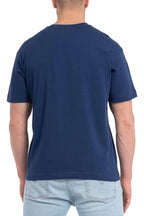 Herren T-Shirt Rückseite einfarbig in Dunkelblau