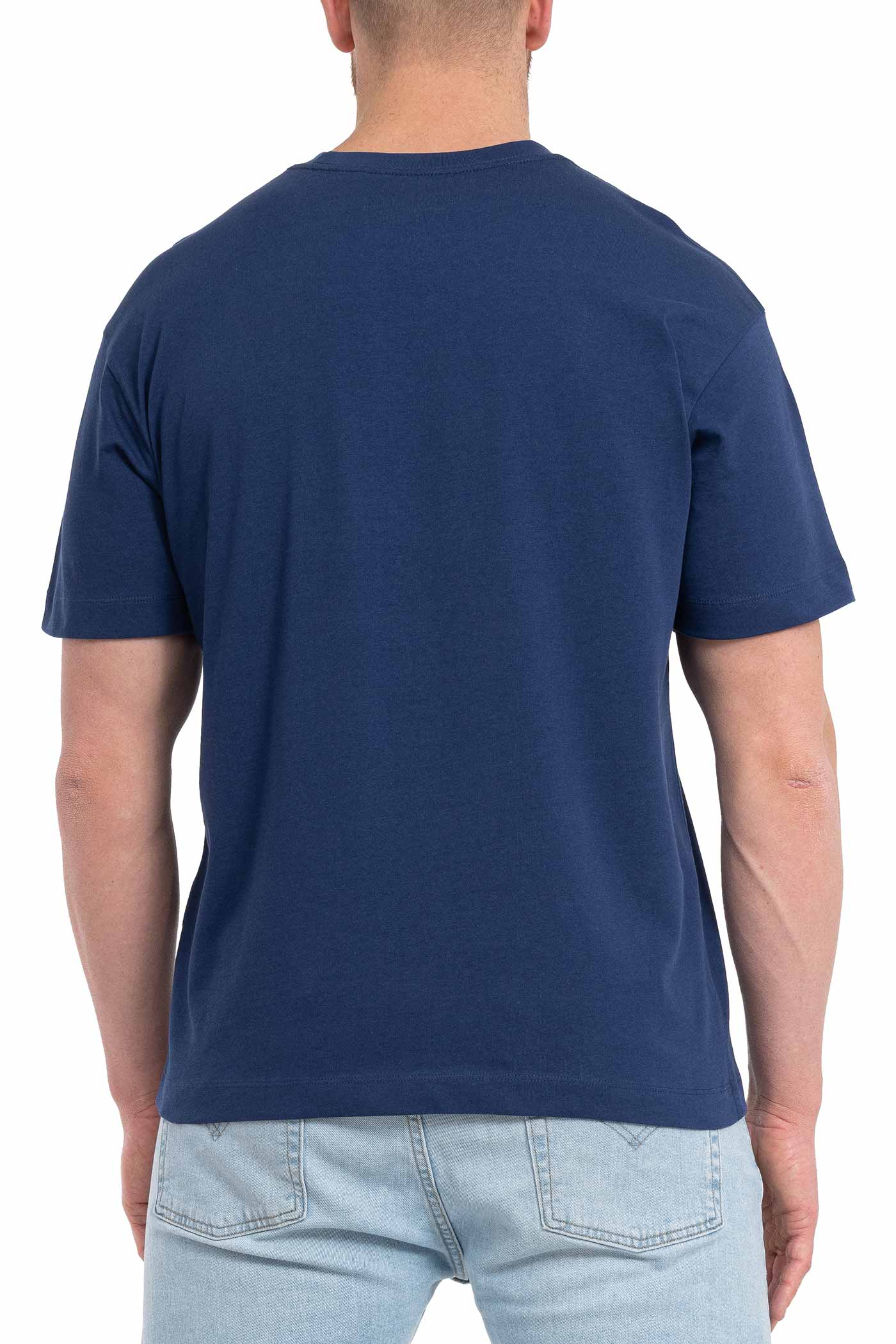 Herren T-Shirt Rückseite einfarbig in Dunkelblau