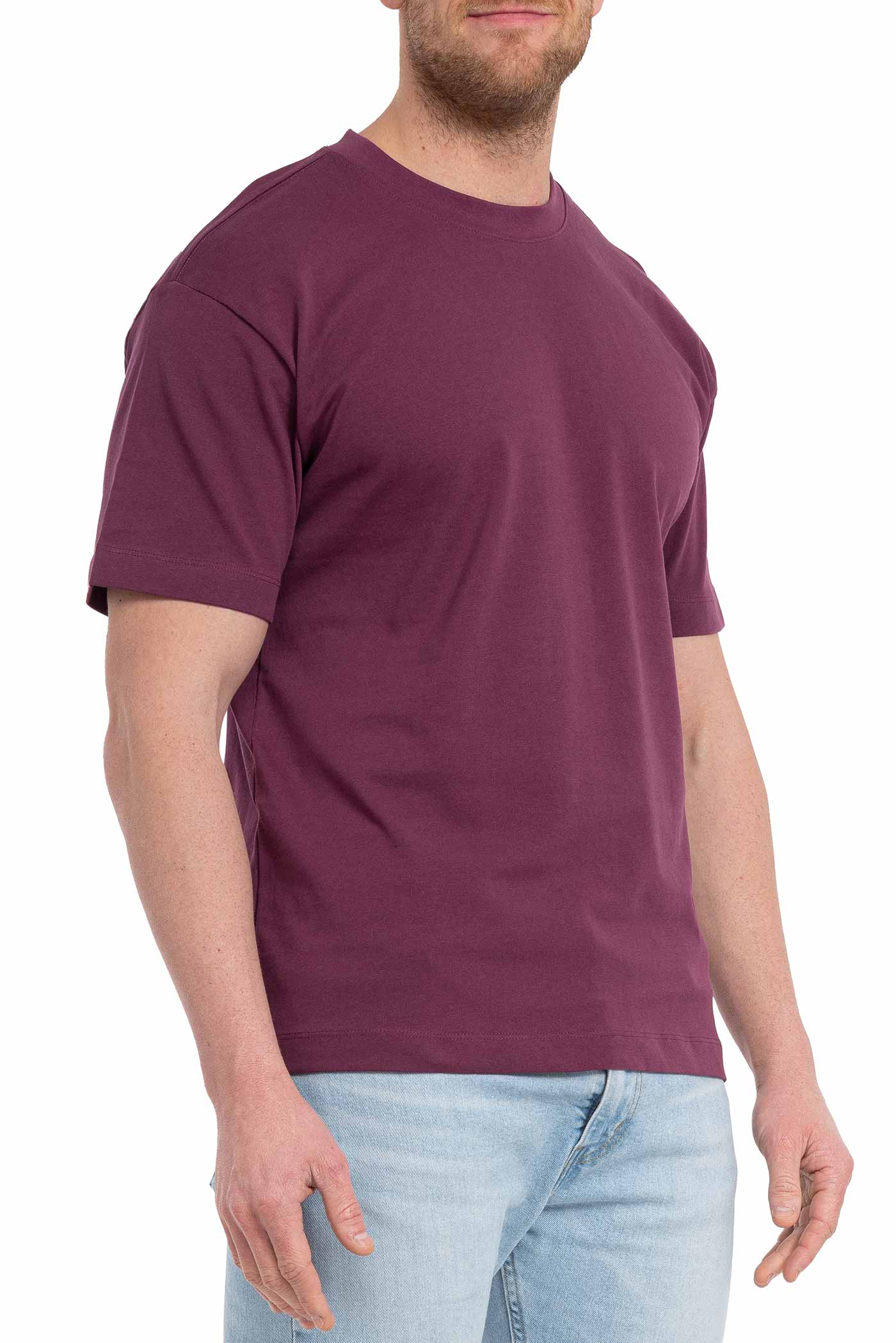 Herren T-Shirt mit dicken Stoff in Bordeaux
