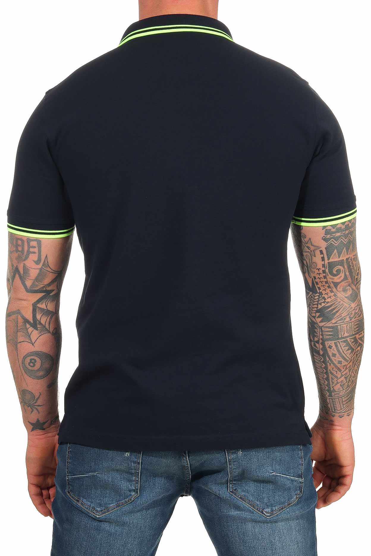 günstiges Basic Poloshirt für Männer in großen Größen in Dunkelblau