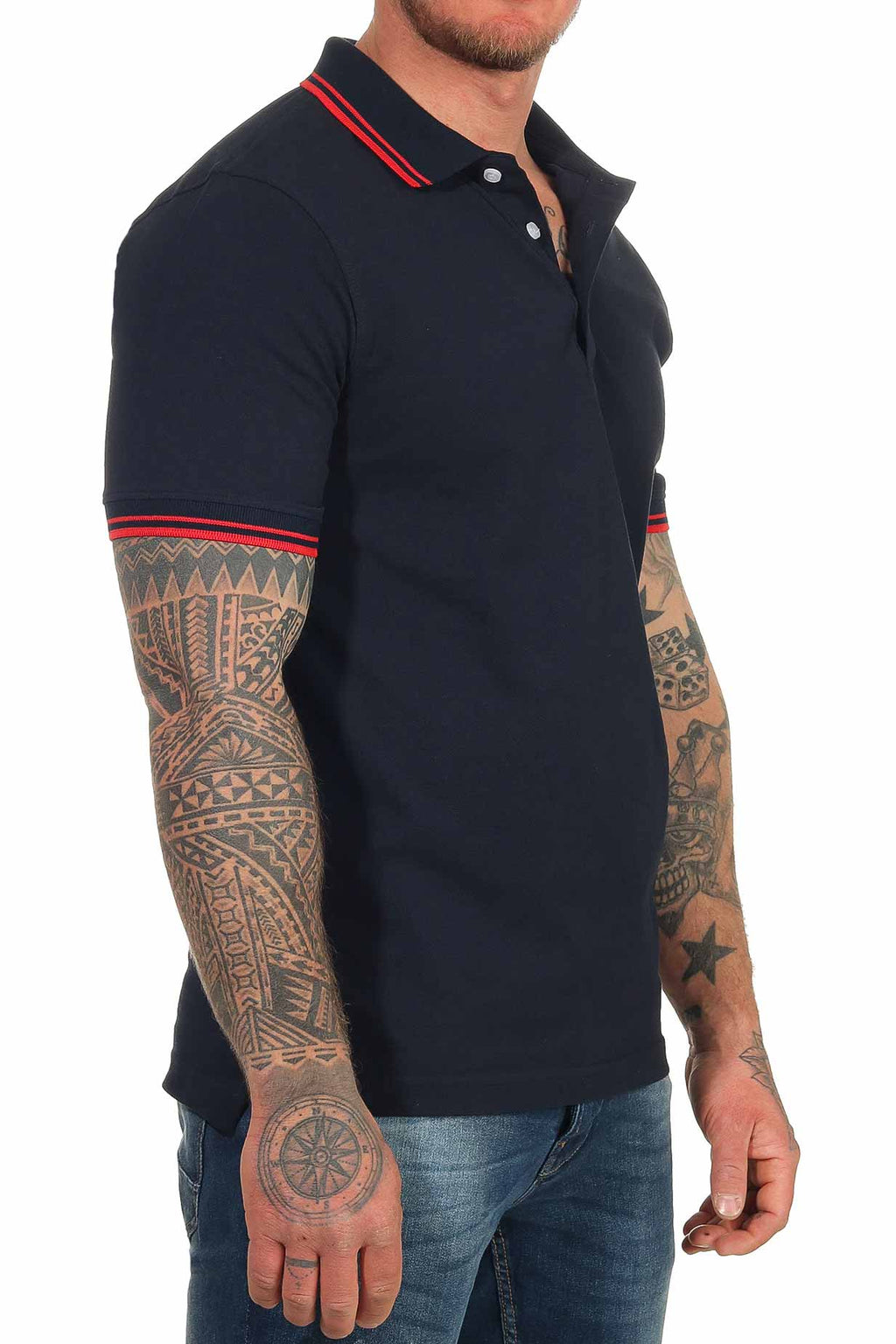 Basic Poloshirt kurarm Männer in Dunkelblau