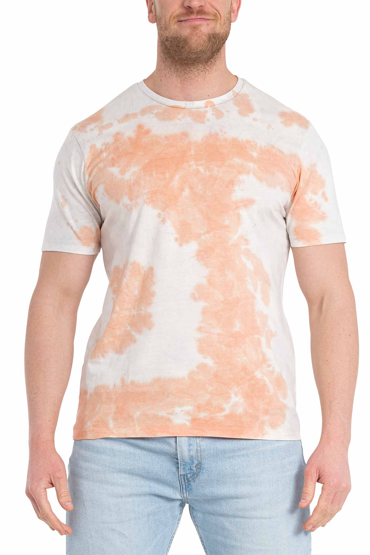 Herren T-Shirt für Sommer und Urlaub in Blau-Orange