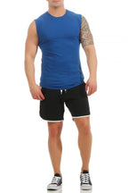 Basic fuenfer Pack Tank Tops Herren Blau