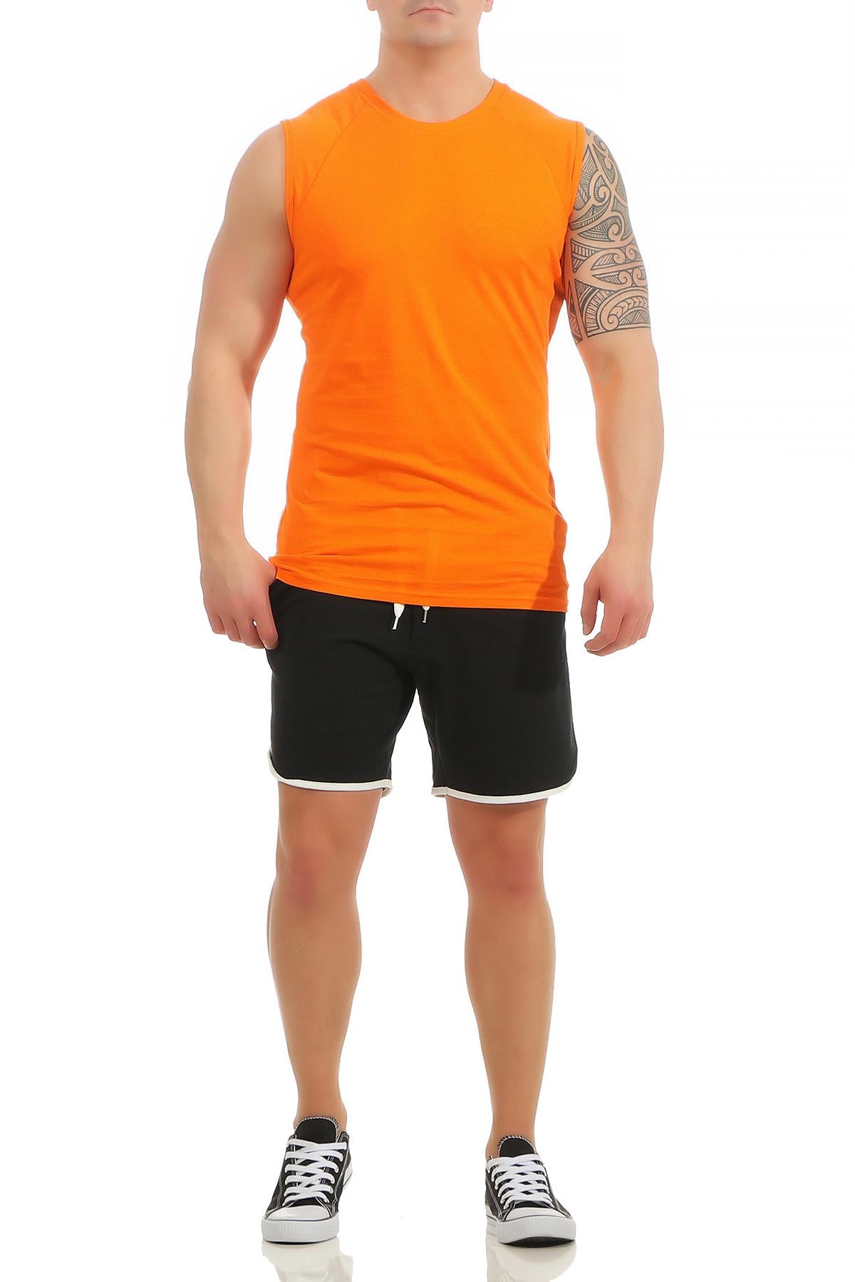 Basic fuenfer Pack Tank Tops Herren Orange