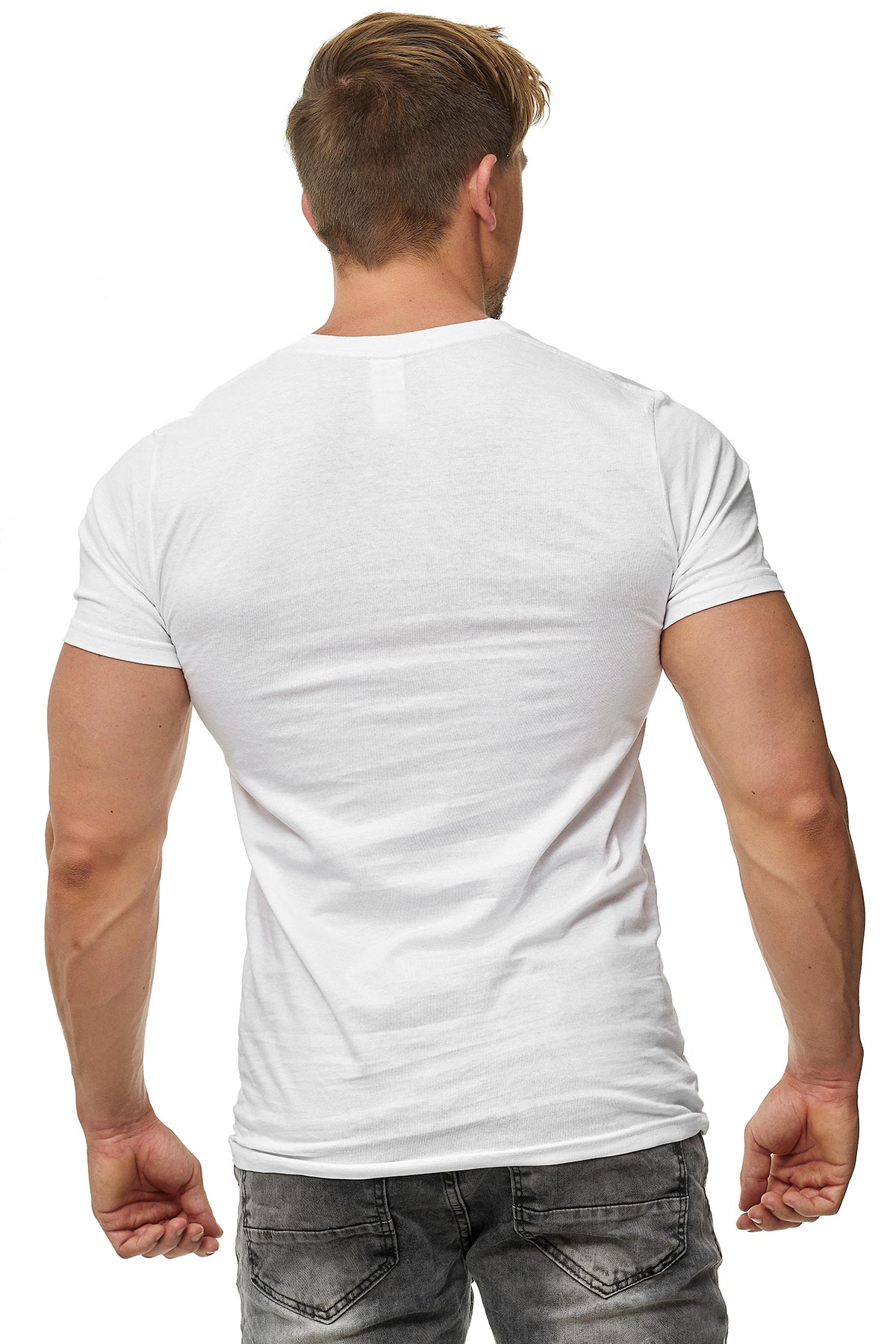 günstiger Herren 5er Pack V-Neck Shirts in Weiß