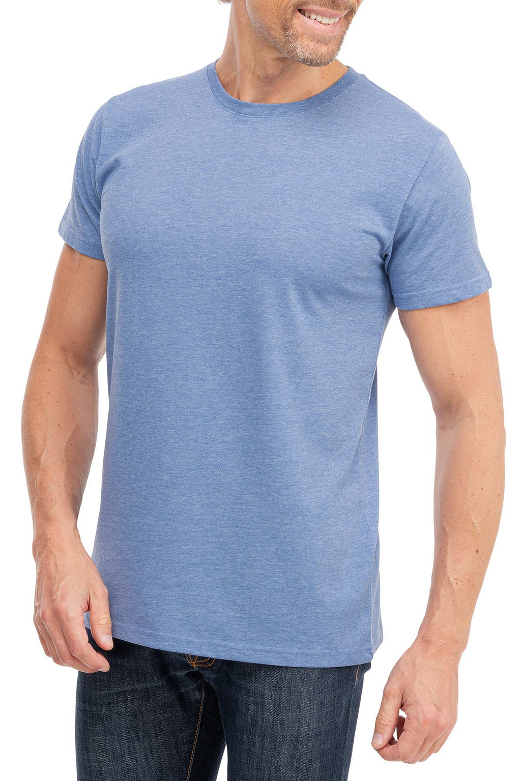 Herren T-Shirt Rundhals Meliert Comfort Bügelfrei