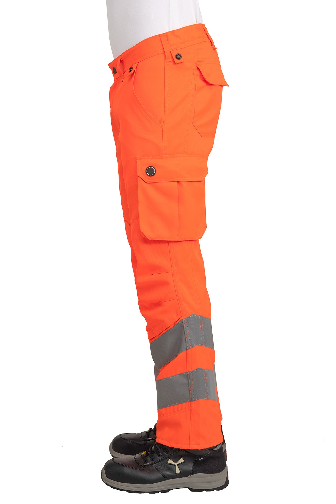 Herren Warnschutzhose für die Arbeit mit funktionalen Taschen in Orange