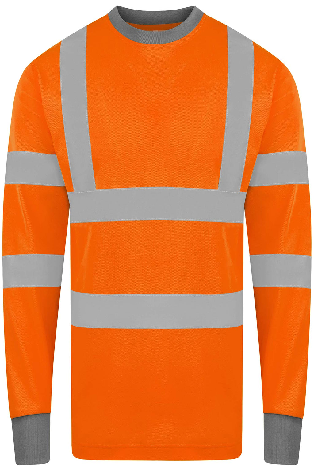Herren Warnschutzshirt langarm mit Innenseite aus Baumwolle weich angenehm zu tragen in Orange