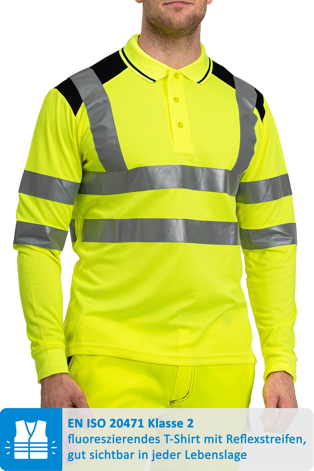 Bauarbeiter Warnschutz Poloshirt