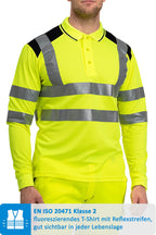 Bauarbeiter Warnschutz Poloshirt