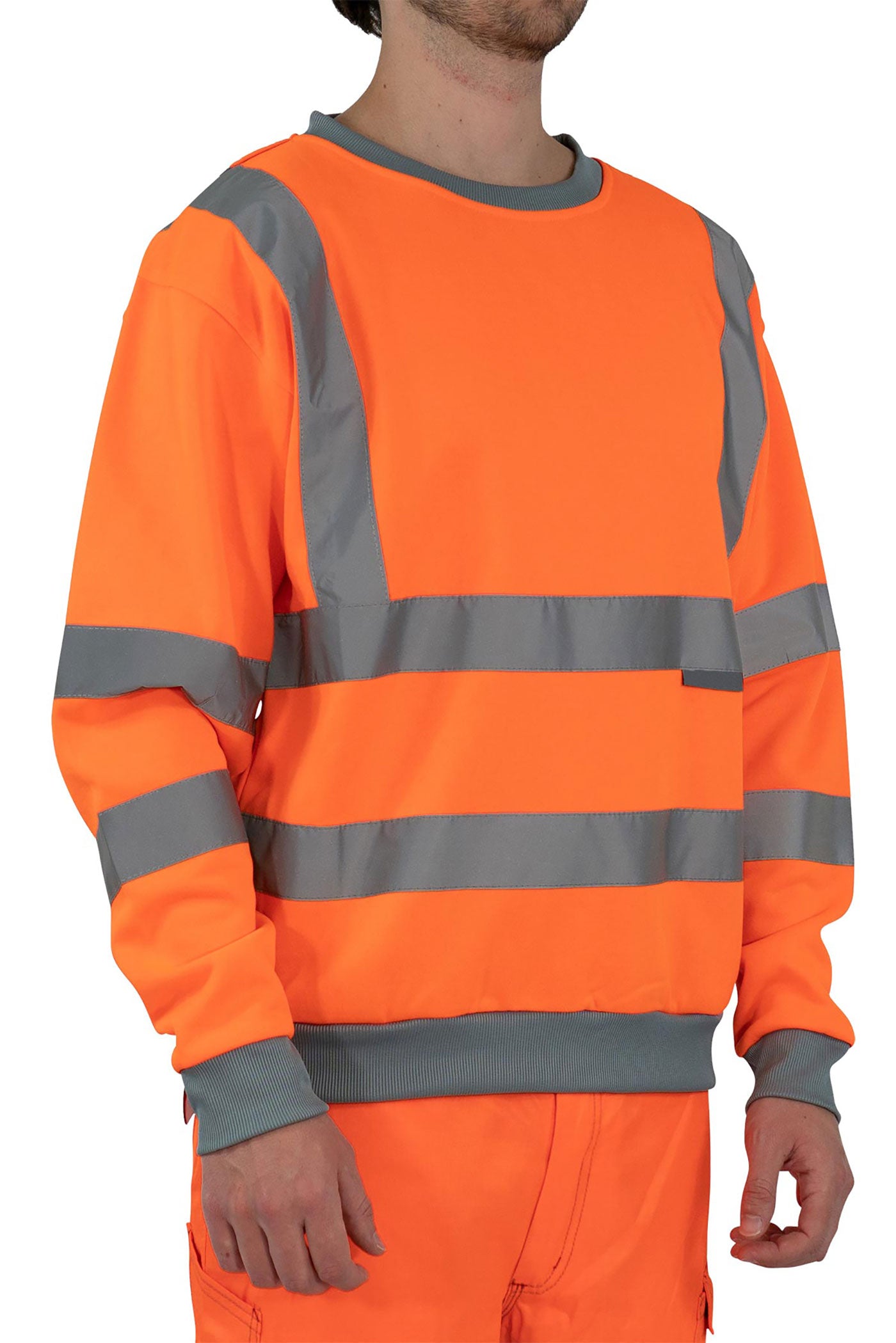 praktischer Pullover für Sichtbarkeit günstig Männer in Orange