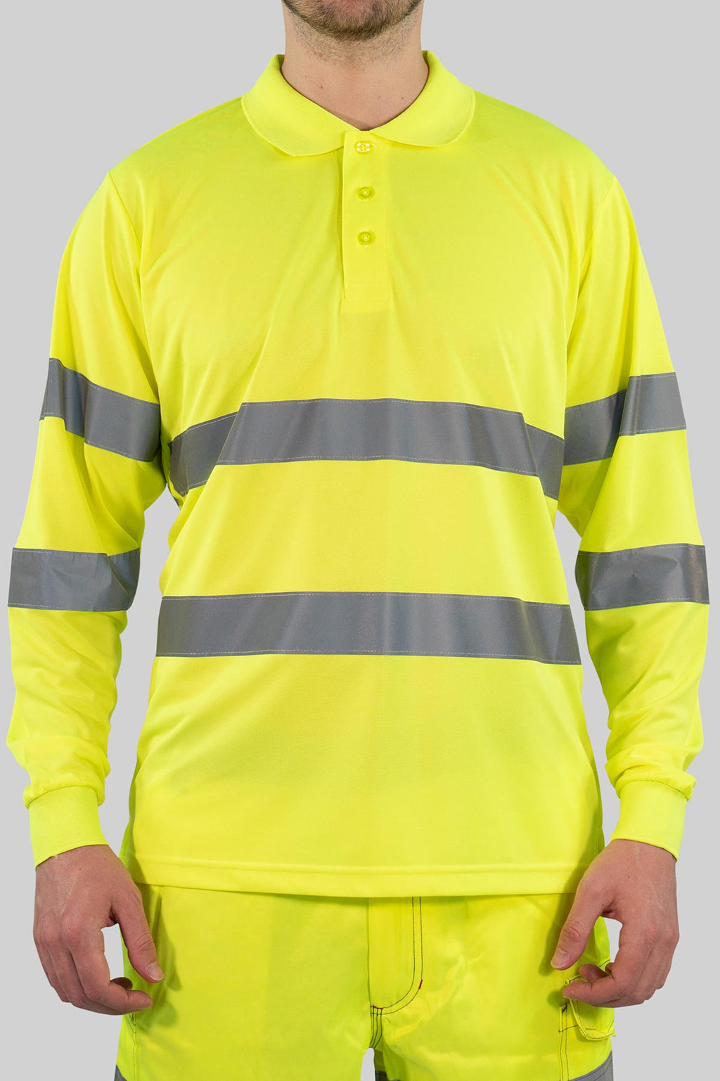 Herren langarm Warnschutz Poloshirt (EN ISO 20471) Polaris L/S